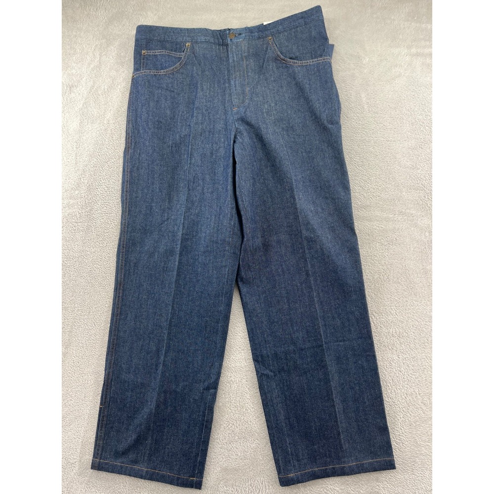 VTG Sansabelt Jeans Mens Sz 38x30 Dark Wash Regular Fit Baggy NWT